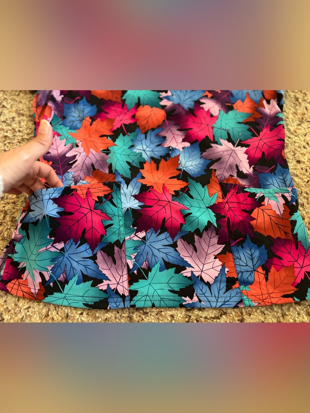 Butter-Soft Stretch Fall Printed Scrub Top- Set Of Three Tops - Picture 15 of 16